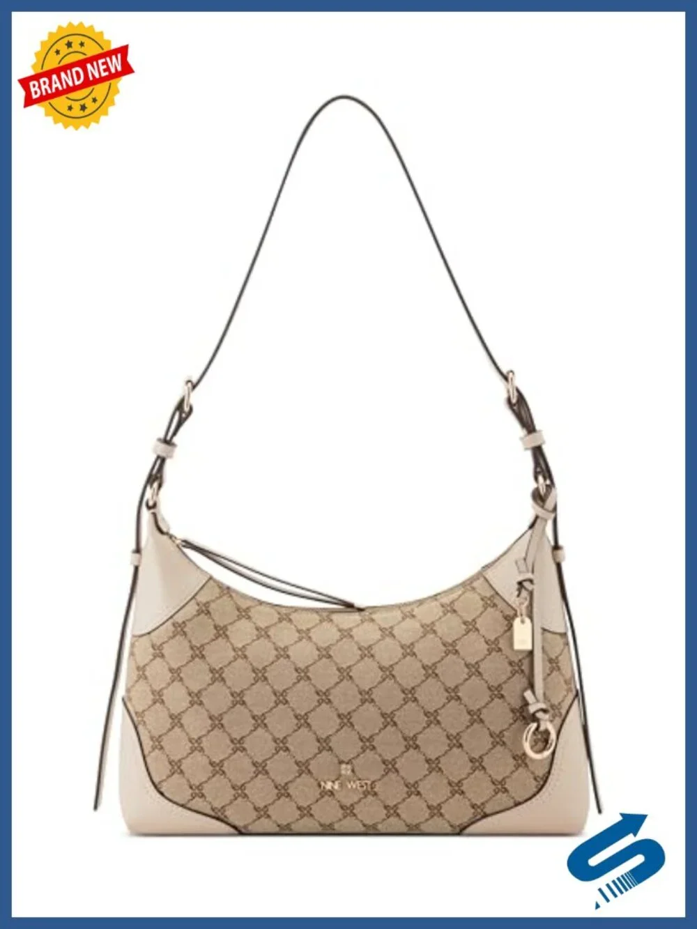 Convertible Shoulder Bag Adjustable Strap PU Polyurethane Three Compartments